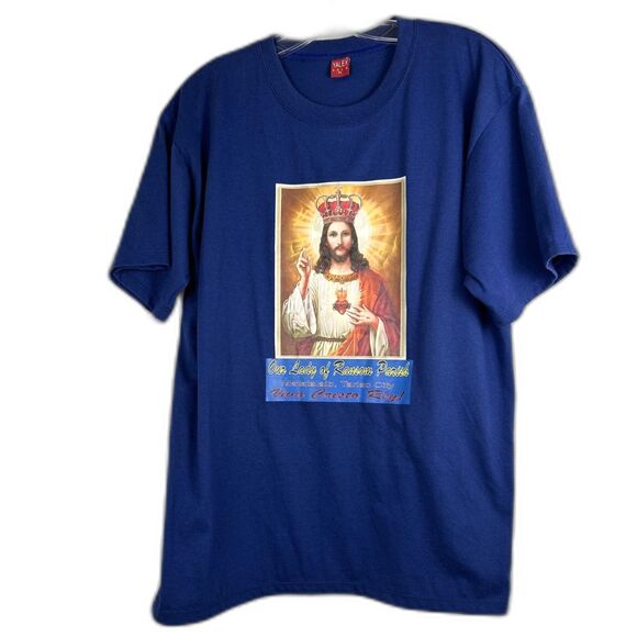 Yalex Gold, Jesus Viva Cristo Rey Tee Mn Sz XL Cotton Blend, Washable, Dryable - Picture 1 of 5